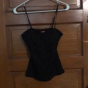 Lace bustier cami with built-in bra